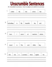 sentences - ESL worksheet by rossman2