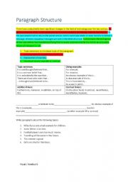 English Worksheet: paragraph structure FCE CAE essay