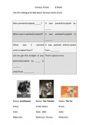 English Worksheet: Famous artists 