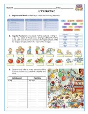 Singular and plural nouns practice