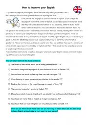 English worksheet: Tips on improving English