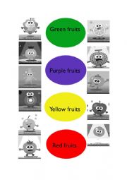 English Worksheet: fruits&colors