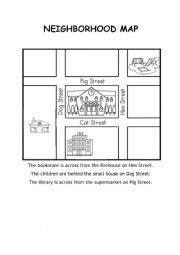 English Worksheet: Neighborhood Map 