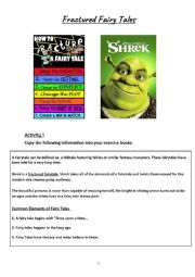 English Worksheet: Fractured Fairytales Shrek