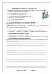English Worksheet: internet safety