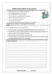 English Worksheet: internet safety