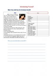 English Worksheet: Introduce yourself