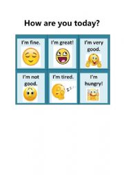 English Worksheet: How are you today?