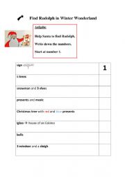 English Worksheet: Christmas words - reading-picture story