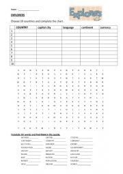 English worksheet: Explorers