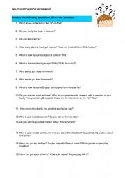 English Worksheet: Wh-questions for beginners