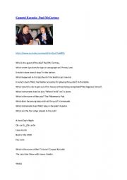 English Worksheet: Carpool Karaoke Paul Mac Cartney