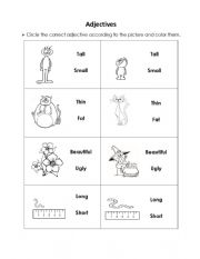 English Worksheet: Adjectives 