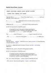 English Worksheet: Inside these lines-vocabulary-summary-worksheet-