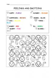 English Worksheet: Feelings Emojis