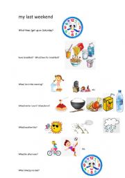 English Worksheet: my last weekend