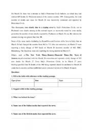 English Worksheet: Reading Comprehension 