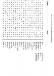 English Worksheet: Things in the Bedroom