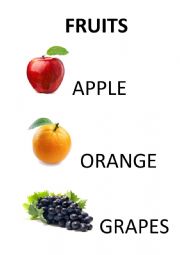 English Worksheet: FRUITS