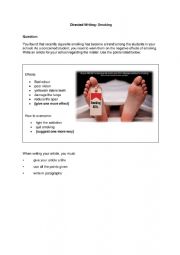 English Worksheet: DIRECTED WRITING: NEGATIVE EFFECTS OF SMOKING