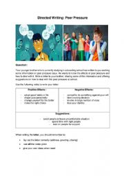 English Worksheet: GUIDED WRITING: THE EFFECTS OF PEER PRESSURE