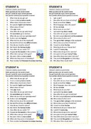 Present Simple - questions - pair work