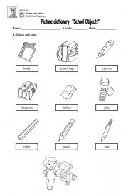 English Worksheet: school