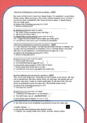 English Worksheet: some short reading passages for reading quizzes
