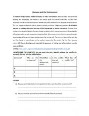 English Worksheet: ENVIRONMENT