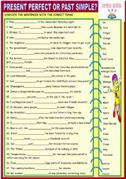 Present perfect or past simple with key