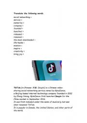 English worksheet: TikTok