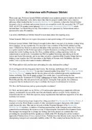 English Worksheet: Interview with Professor Sibilski