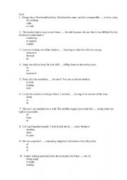 English Worksheet: Test-Gerund