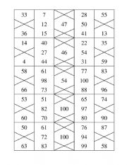 English Worksheet: bingo numbers