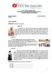 English Worksheet: quiz sample