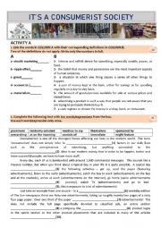 English Worksheet: Consumerist Society