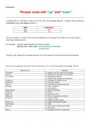Phrasal verbs with up and down.