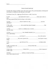 English Worksheet: Present Unreal Conditional
