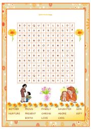 Mother�s day word search