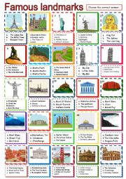 English Worksheet: Landmarks of the World