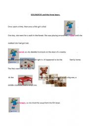 English Worksheet: Goldilocks pictostory