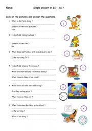 Garfield and present tenses