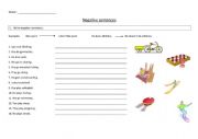 English Worksheet: Negative sentences