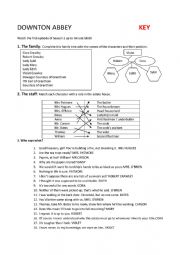 English Worksheet: Downton Abbey episode 1 _key