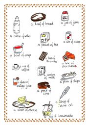 English Worksheet: Containers