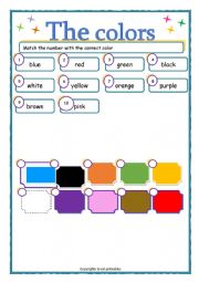English Worksheet: the colors