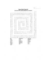 Sizes Word Search + Answer Key