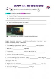 English Worksheet: Art in Chicago KEYS included!