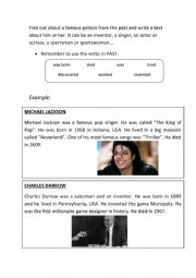 English Worksheet: Famous person from the past