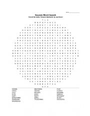Sounds Word Search + Answer Key